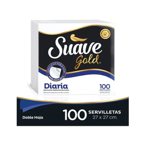 SERVILLETA LUJO X 100 UND. DIARIA SUAVE GOLD