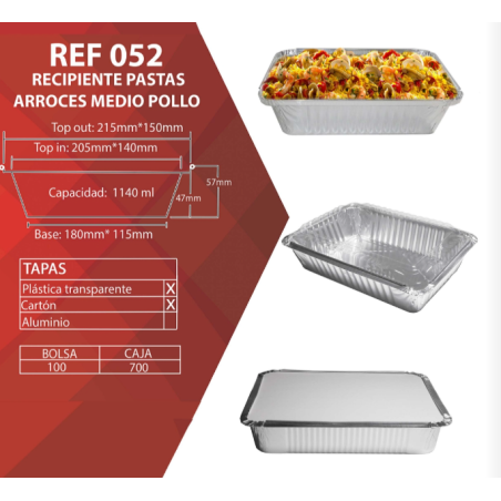 MOLDE ALUMINIO 1/2 POLLO  REF 052