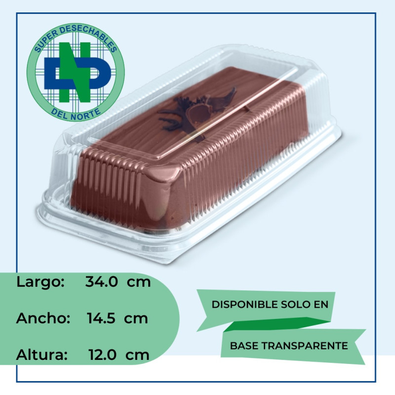 DOMO RECT. 34X14.5X 12 BRAZO BASE CRISTAL