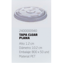 TAPA CLEAR PLANA PET WAU! MAESTTRO 98.5MM X50 (16)