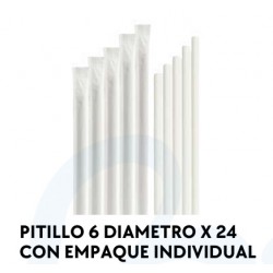 PITILLO PAPEL DIAM 6 MM X 24 LARGO X 100 UNID BARVAL