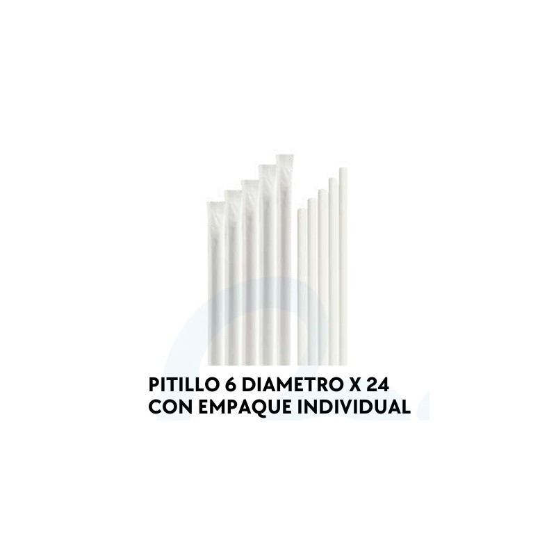 PITILLO PAPEL DIAM 6 MM X 24 LARGO X 100 UNID BARVAL