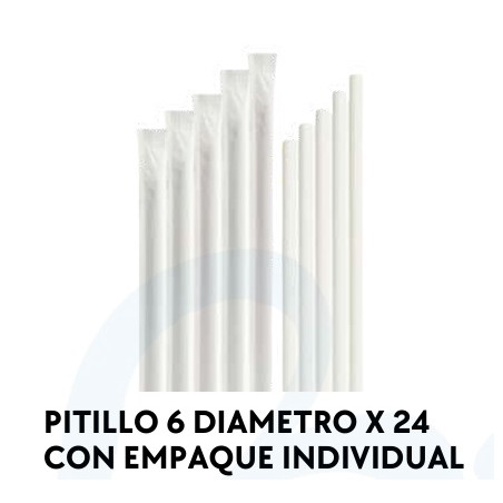 PITILLO PAPEL DIAM 6 MM X 24 LARGO X 100 UNID BARVAL