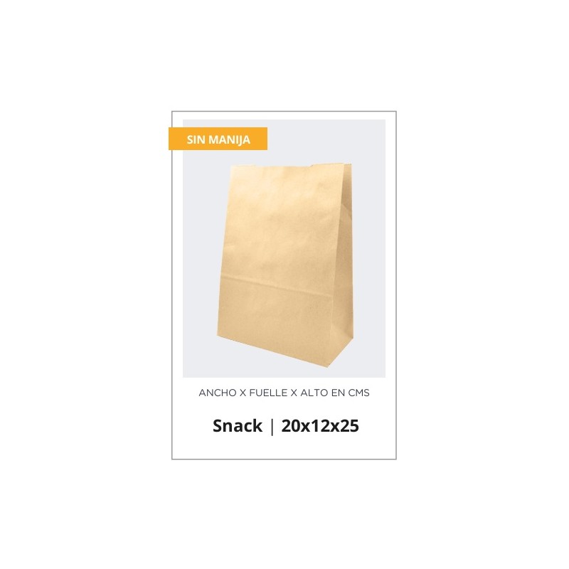 BOLSA PAPEL 20 X 12 X 25 SIN MANIJA