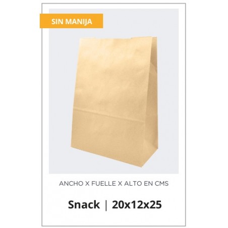 BOLSA PAPEL 20 X 12 X 25 SIN MANIJA