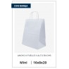 BOLSA PAPEL MINI BLANCA 16 X 8 X 20 C/MANIJA CORDON