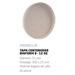 TAPA BIOFORM CARTON CONTENEDOR 8 y 12 OZ y VASO 16...