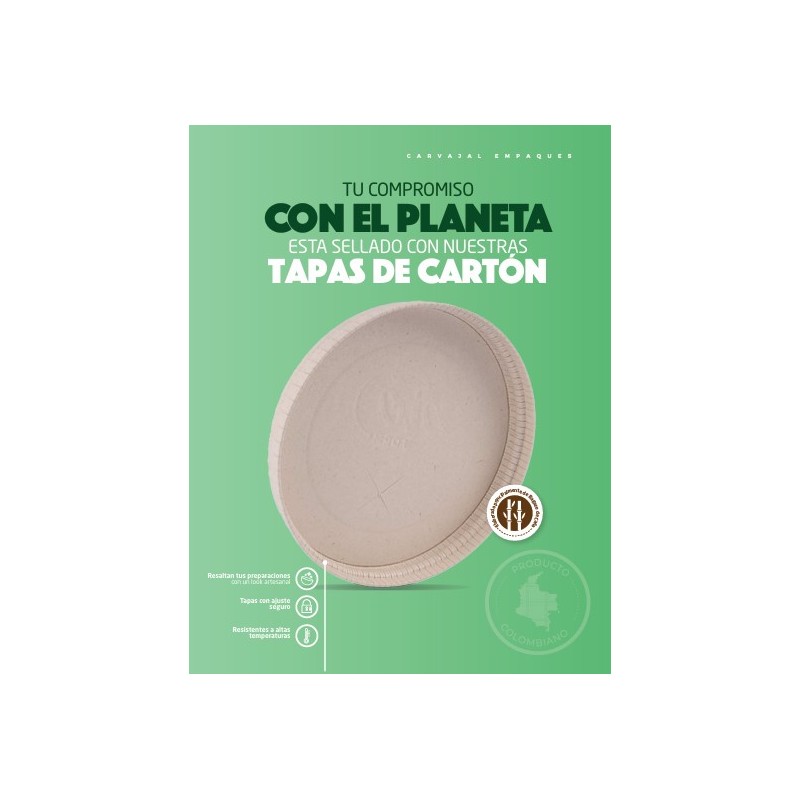 TAPA BIOFORM CARTON CONTENEDOR  4 OZ PQ X 25