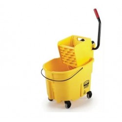 BALDE CON ESCURRIDOR 33 LITROS AMARILLO RUBBERMAID