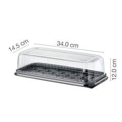 DOMO RECT.34X14.5X 12 BRAZO BASE NEGRA