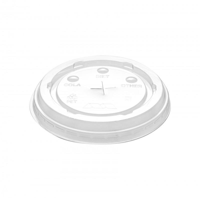 TAPA VASO PRISMA PLANA 12-14-16-18 OZ SIN PERF PET X 100 UND