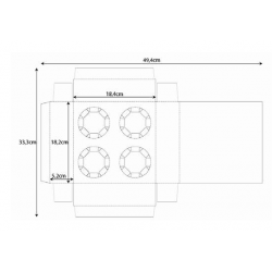 PORTAVASO CARTON KRAFT DE 4 VASOS PQ X 15