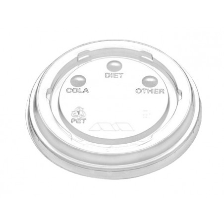 TAPA PRISMA PLANA SIN PERF 9 -12 OZ PET PQ X 100