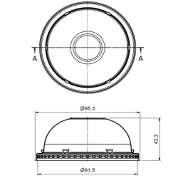 TAPA PRISMA DOMO 9-12 OZ PERFORADA PET 93 MM PQ X 100