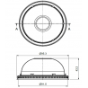 TAPA PRISMA DOMO 9-12 OZ PERFORADA PET 93 MM PQ X 100