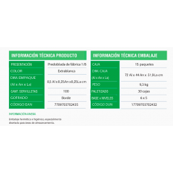SERVILLETA LUJO X 100 DOBLADA EN 8 REF.622024 - ELITE