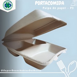 PORTACOMIDA ECOGREEN PULPA DE PAPEL 22X18X7 P3 X 20