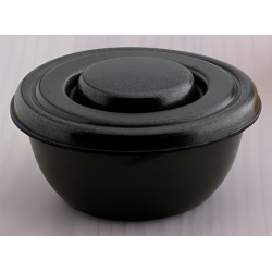 PORTACOMIDA ICOPOR ORIENTAL 16 OZ S/T C / TAPA NEGRO