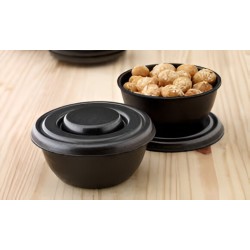 PORTACOMIDA ICOPOR ORIENTAL 16 OZ S/T C / TAPA NEGRO