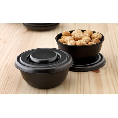 PORTACOMIDA ICOPOR ORIENTAL 16 OZ S/T C / TAPA NEGRO