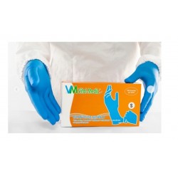 GUANTE DE NITRILO AZUL CAJA X 100 UND.T/ S