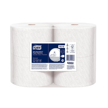 PAPEL HIG JUMBO XTRA1 207 MTS X 4 ROLLOS BLANCO 71610 TORK