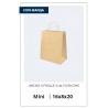 BOLSA PAPEL MINI  NAT 16 X 8 X 20 C/MANIJA CORDON