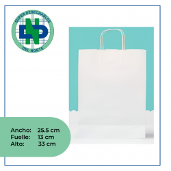 BOLSA PAPEL 25.5 X 13 X 33 C/M REF MISSY BLANCA