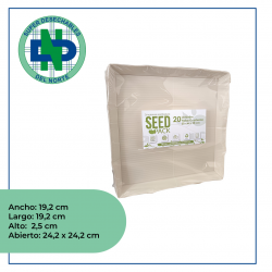 PLATO SEEDPACK BAGAZO DE CAÑA 20X20 PQX20