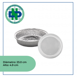 MOLDE ALUMINIO REDONDO 45 ONZ + TAPA PLASTICA