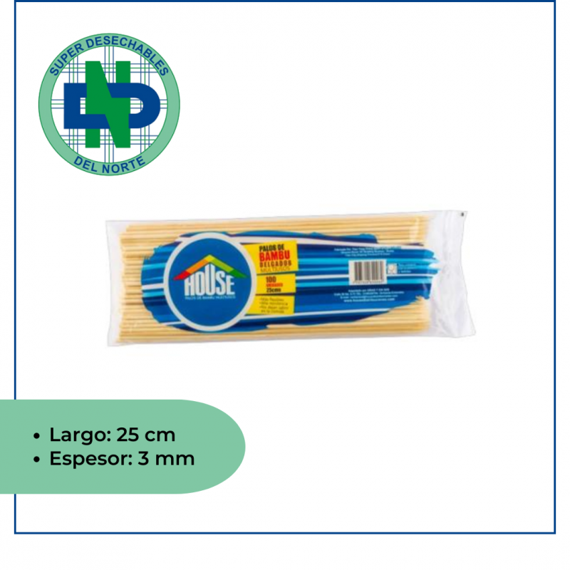 PALO PINCHO 25 CMS X 100 UND - ECOHOUSE
