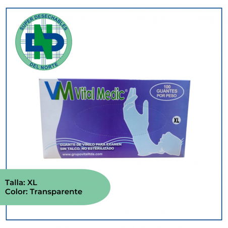 GUANTE DE VINILO CAJA X 100 UND X/L