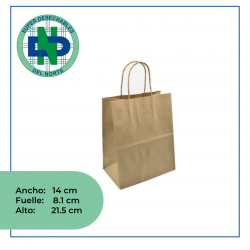 BOLSA PAPEL MINI NAT SMALL 14 X 8,1 X 21,5 C/ M