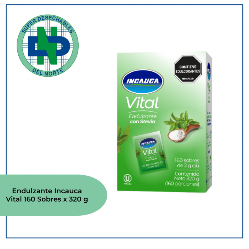 AZUCAR INCAUCA ZERO CALORIAS STEVIA X 160 SOBRES 2G