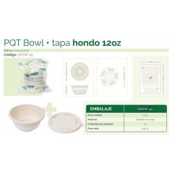 CONTENEDOR ECOGREEN 12 ONZ CON TAPA X 10