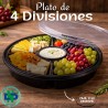 PLATO 4 DIV. NEGRO C/TAPA CRISTAL CAJA X 50