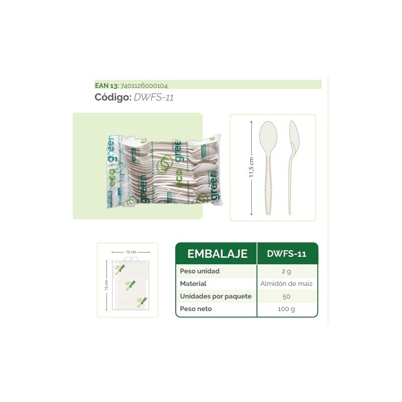 CUCHARA ECOGREEN MINI 11.5 CM X 50