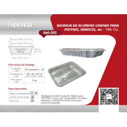 BANDEJA ALUMINIO PAVO REF 092