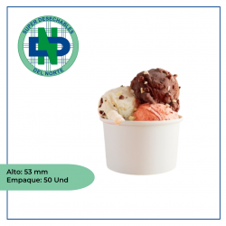 BASE HELADO 6 OZ BLANCA PQ X 50