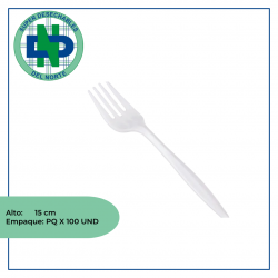 TENEDOR GRANDE BLANCO CHAMPION PAQ X 100
