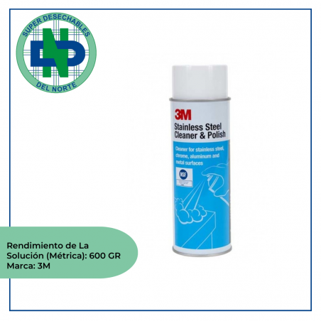LIMPIADOR BRILLO ACERO AEROSOL 3M 600GR
