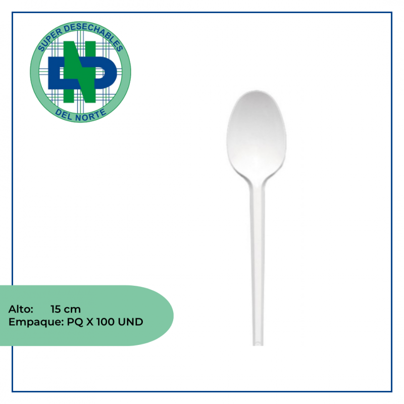 CUCHARA GRANDE BLANCA CHAMPION PAQ X 100