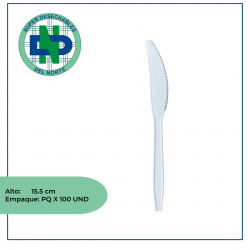 CUCHILLO GRANDE BLANCO CHAMPION PAQ X 100