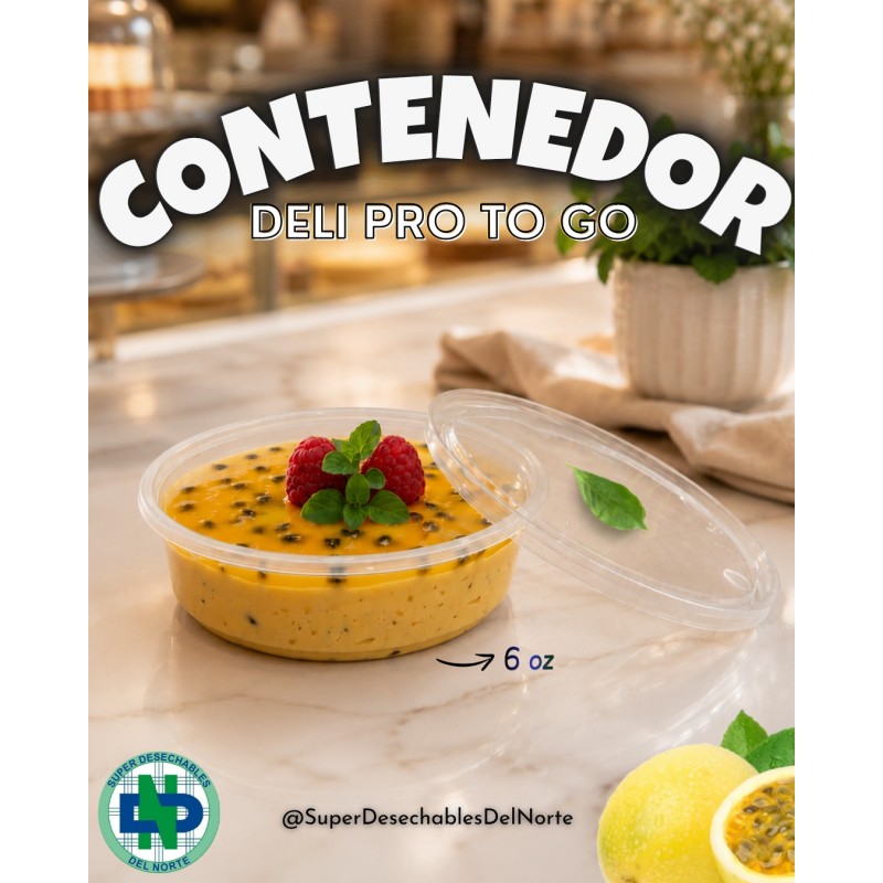 CONTENEDOR DELI PRO TO GO 6 OZ PQX25 C/T DARNEL