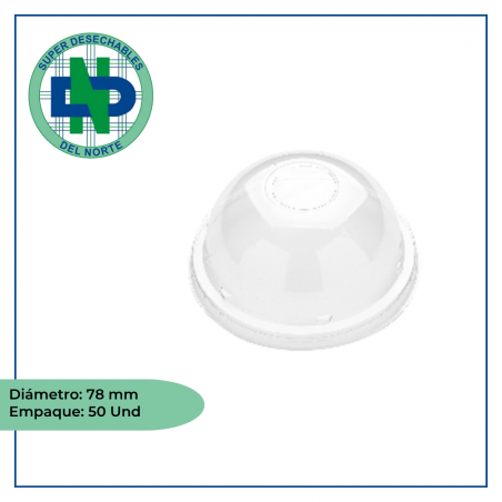 TAPA PRISMA DOMO 5-7-10 OZ PERFORADA PET PQ X 50 UND