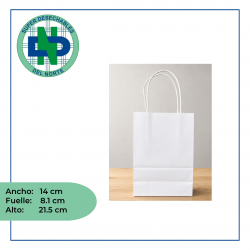 BOLSA PAPEL MINI NAT SMALL 14 X 8,1 X 21,5 C/ M X 25