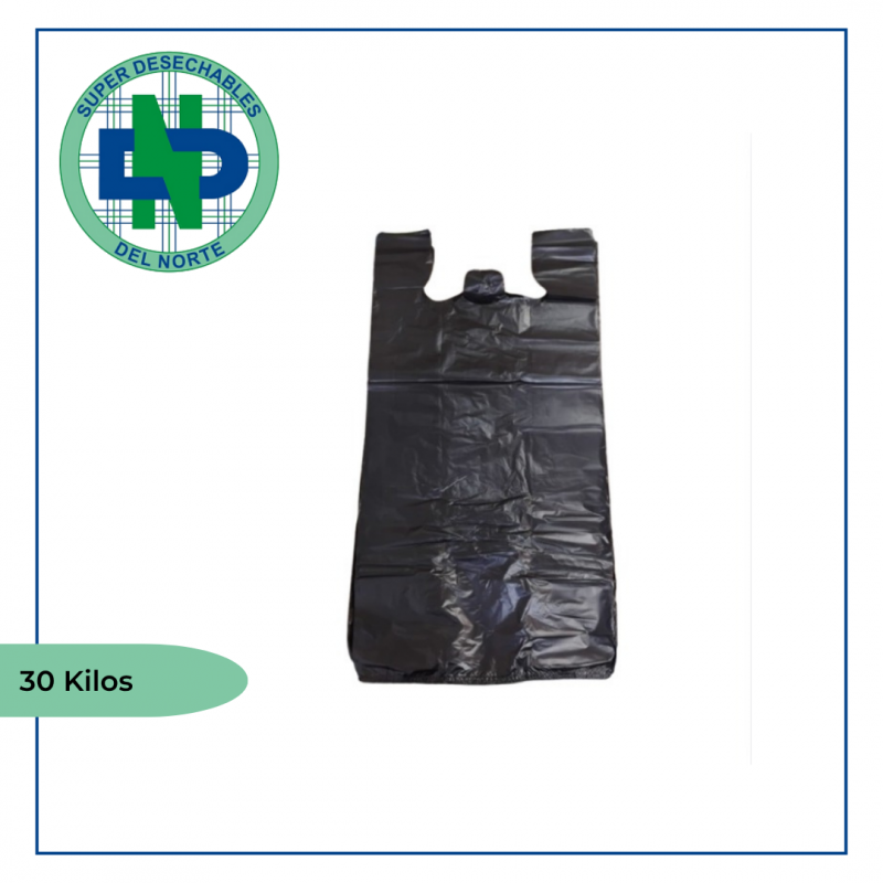 BOLSA MANIJA NEGRA 30 KILOS PQ X 100 UND