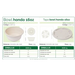 CONTENEDOR ECOGREEN 16 ONZ CON TAPA X 40 UND