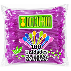 CUCHARA MALTEADA COLORES NEON PS X 100 UND - DE