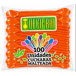 CUCHARA MALTEADA COLORES NEON PS X 100 UND - DE